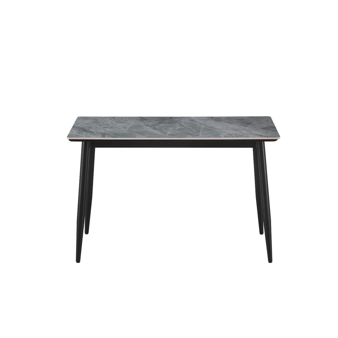 Table à manger GRANVIA – 120x70 cm – Effet ardoise – Structure métal – Design compact et moderne 