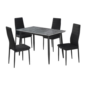 Table à manger GRANVIA – 120x70 cm – Effet ardoise – Structure métal – Design compact et moderne 