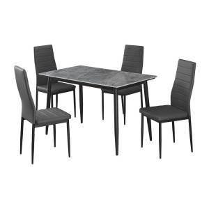 Table à manger GRANVIA – 120x70 cm – Effet ardoise – Structure métal – Design compact et moderne 