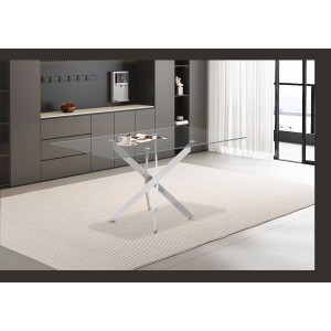 Table à manger GRANVIA – 120x70 cm – Effet ardoise – Structure métal – Design compact et moderne 