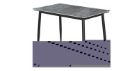 Table à manger GRANVIA – 120x70 cm – Effet ardoise – Structure métal – Design compact et moderne 