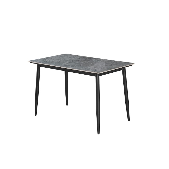 Table à manger GRANVIA – 120x70 cm – Effet ardoise – Structure métal – Design compact et moderne 