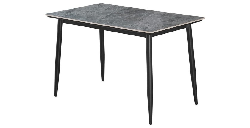 Table à manger GRANVIA – 120x70 cm – Effet ardoise – Structure métal – Design compact et moderne 