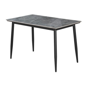 Table à manger GRANVIA – 120x70 cm – Effet ardoise – Structure métal – Design compact et moderne 