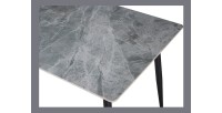 Table à manger GRANVIA – 120x70 cm – Effet ardoise – Structure métal – Design compact et moderne 