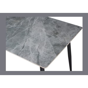 Table à manger GRANVIA – 120x70 cm – Effet ardoise – Structure métal – Design compact et moderne 