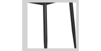 Table à manger GRANVIA – 140x80 cm – Effet ardoise – Structure métal – Style industriel et pratique 