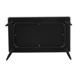 Table à manger GRANVIA – 140x80 cm – Effet ardoise – Structure métal – Style industriel et pratique 