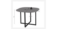Ensemble table et 4 chaises ORBENA – Coloris gris mat – Table 100x100 cm – Design moderne et compact 