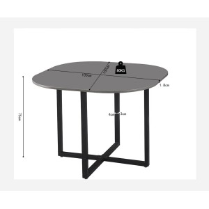 Ensemble table et 4 chaises ORBENA – Coloris gris mat – Table 100x100 cm – Design moderne et compact 
