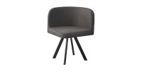 Ensemble table et 4 chaises ORBENA – Coloris gris mat – Table 100x100 cm – Design moderne et compact 