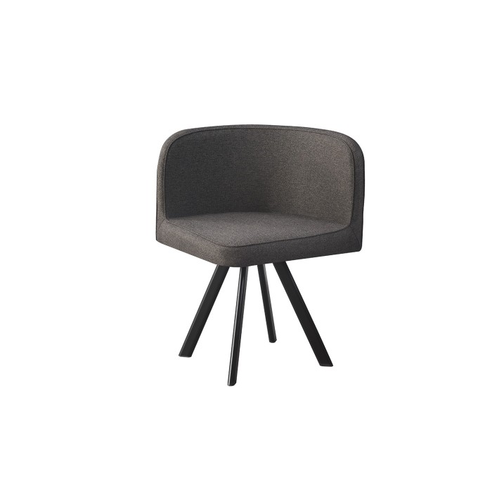 Ensemble table et 4 chaises ORBENA – Coloris gris mat – Table 100x100 cm – Design moderne et compact 
