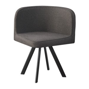 Ensemble table et 4 chaises ORBENA – Coloris gris mat – Table 100x100 cm – Design moderne et compact 