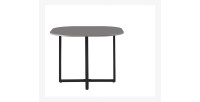 Ensemble table et 4 chaises ORBENA – Coloris gris mat – Table 100x100 cm – Design moderne et compact 