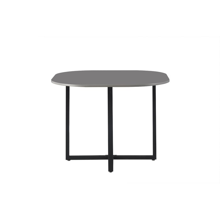 Ensemble table et 4 chaises ORBENA – Coloris gris mat – Table 100x100 cm – Design moderne et compact 
