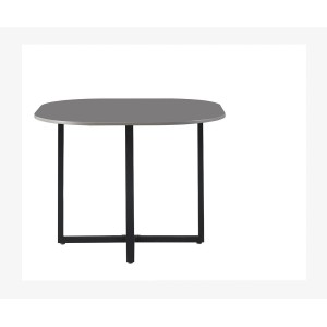 Ensemble table et 4 chaises ORBENA – Coloris gris mat – Table 100x100 cm – Design moderne et compact 