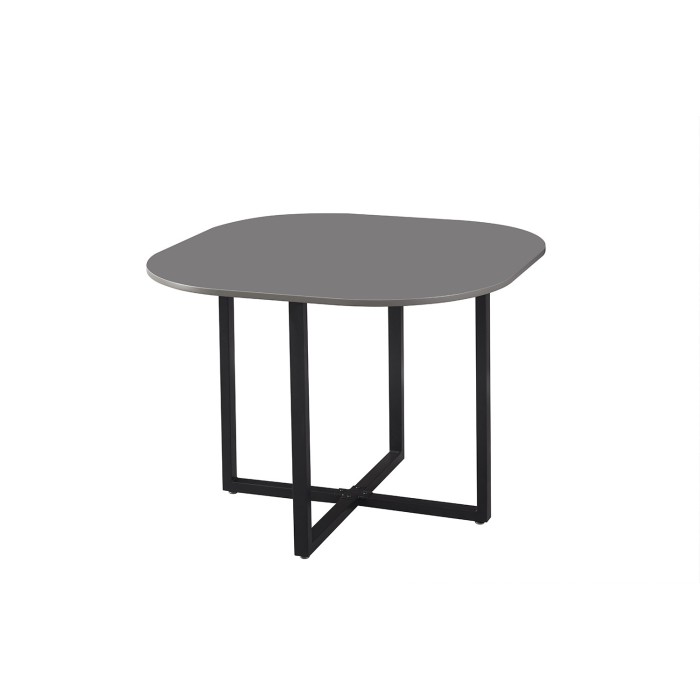 Ensemble table et 4 chaises ORBENA – Coloris gris mat – Table 100x100 cm – Design moderne et compact 