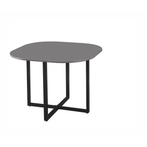 Ensemble table et 4 chaises ORBENA – Coloris gris mat – Table 100x100 cm – Design moderne et compact 