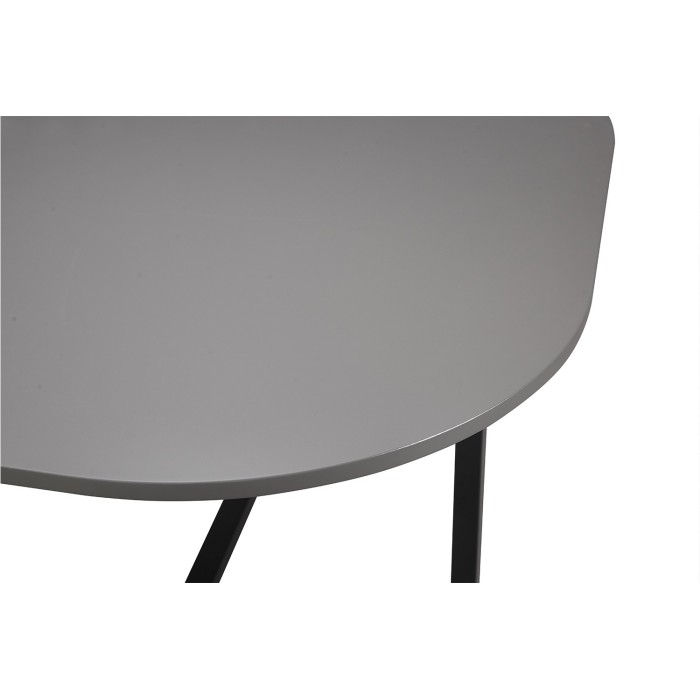 Ensemble table et 4 chaises ORBENA – Coloris gris mat – Table 100x100 cm – Design moderne et compact 