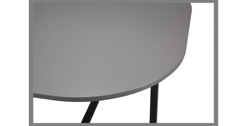 Ensemble table et 4 chaises ORBENA – Coloris gris mat – Table 100x100 cm – Design moderne et compact 