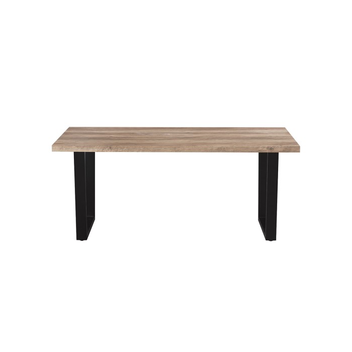 Table à manger ALTONIA – 180x90 cm – Effet bois de manguier – Pieds métal – Design industriel et chaleureux 