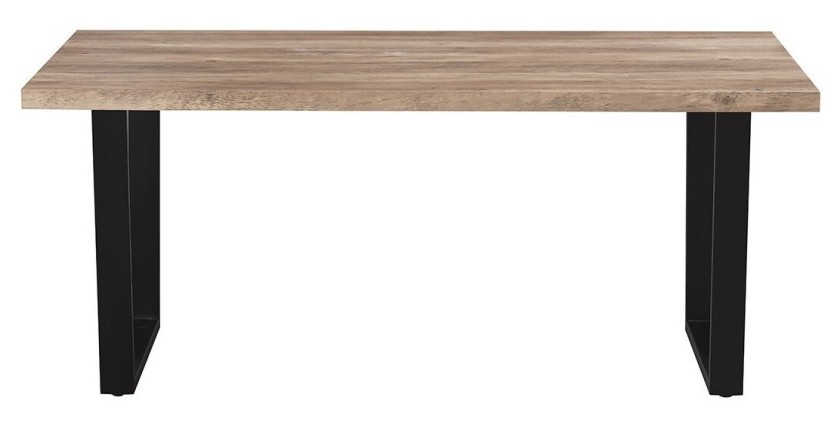 Table à manger ALTONIA – 180x90 cm – Effet bois de manguier – Pieds métal – Design industriel et chaleureux 