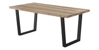 Table à manger ALTONIA – 180x90 cm – Effet bois de manguier – Pieds métal – Design industriel et chaleureux 