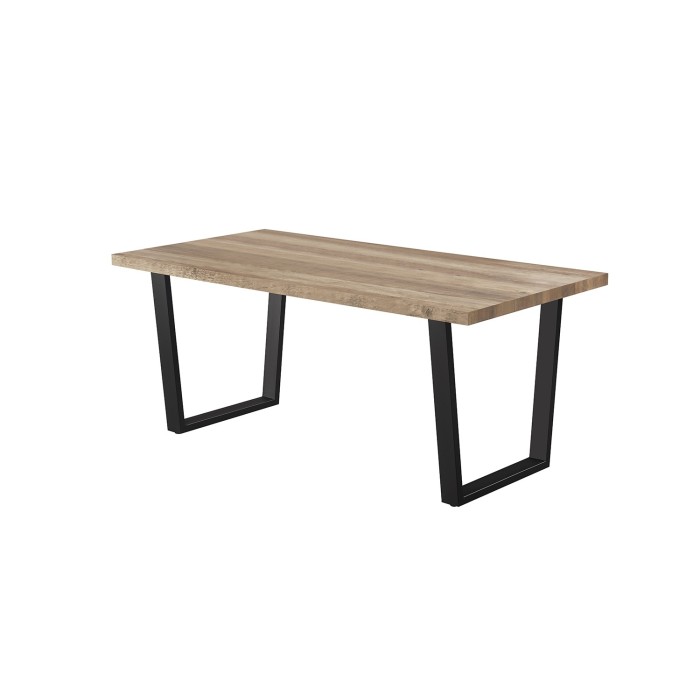Table à manger ALTONIA – 180x90 cm – Effet bois de manguier – Pieds métal – Design industriel et chaleureux 