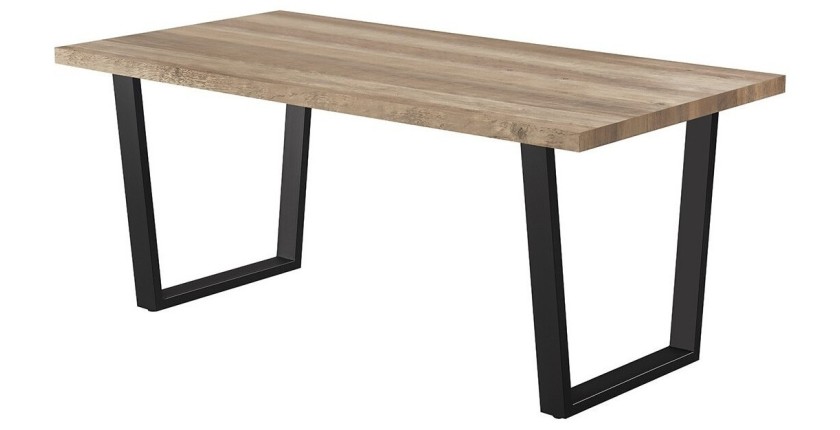 Table à manger ALTONIA – 180x90 cm – Effet bois de manguier – Pieds métal – Design industriel et chaleureux 