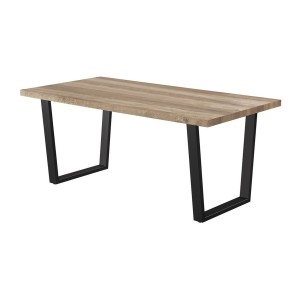 Table à manger ALTONIA – 180x90 cm – Effet bois de manguier – Pieds métal – Design industriel et chaleureux 