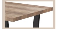 Table à manger ALTONIA – 180x90 cm – Effet bois de manguier – Pieds métal – Design industriel et chaleureux 