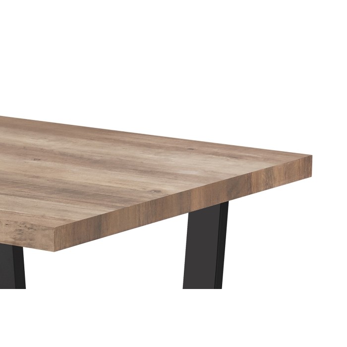 Table à manger ALTONIA – 180x90 cm – Effet bois de manguier – Pieds métal – Design industriel et chaleureux 