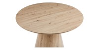 Table à manger SOLENA – Ø120 cm – Coloris chêne vieilli – Design rond – Style contemporain et chaleureux 