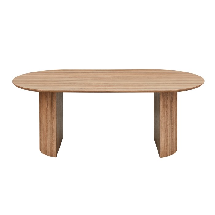 Table à manger VAGOS – 200x100 cm – Coloris chêne vieilli – Plateau MDF  – Design moderne et robuste 