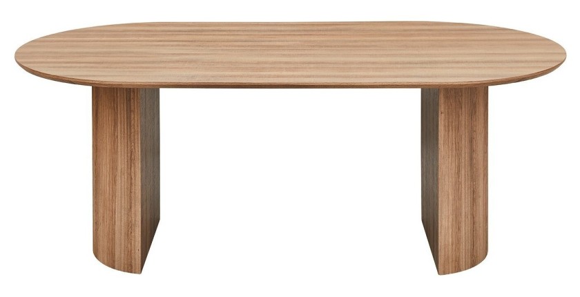 Table à manger VAGOS – 200x100 cm – Coloris chêne vieilli – Plateau MDF  – Design moderne et robuste 