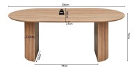 Table à manger VAGOS – 200x100 cm – Coloris chêne vieilli – Plateau MDF  – Design moderne et robuste 