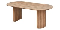 Table à manger VAGOS – 200x100 cm – Coloris chêne vieilli – Plateau MDF  – Design moderne et robuste 