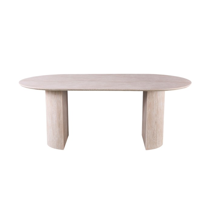 Table à manger VAGOS – 200x100 cm – Coloris travertin – Plateau MDF – Design contemporain élégant 
