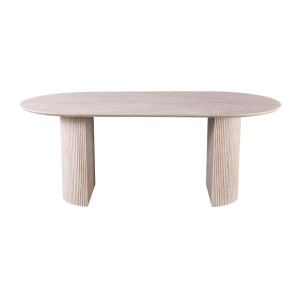 Table à manger VAGOS – 200x100 cm – Coloris travertin – Plateau MDF – Design contemporain élégant 