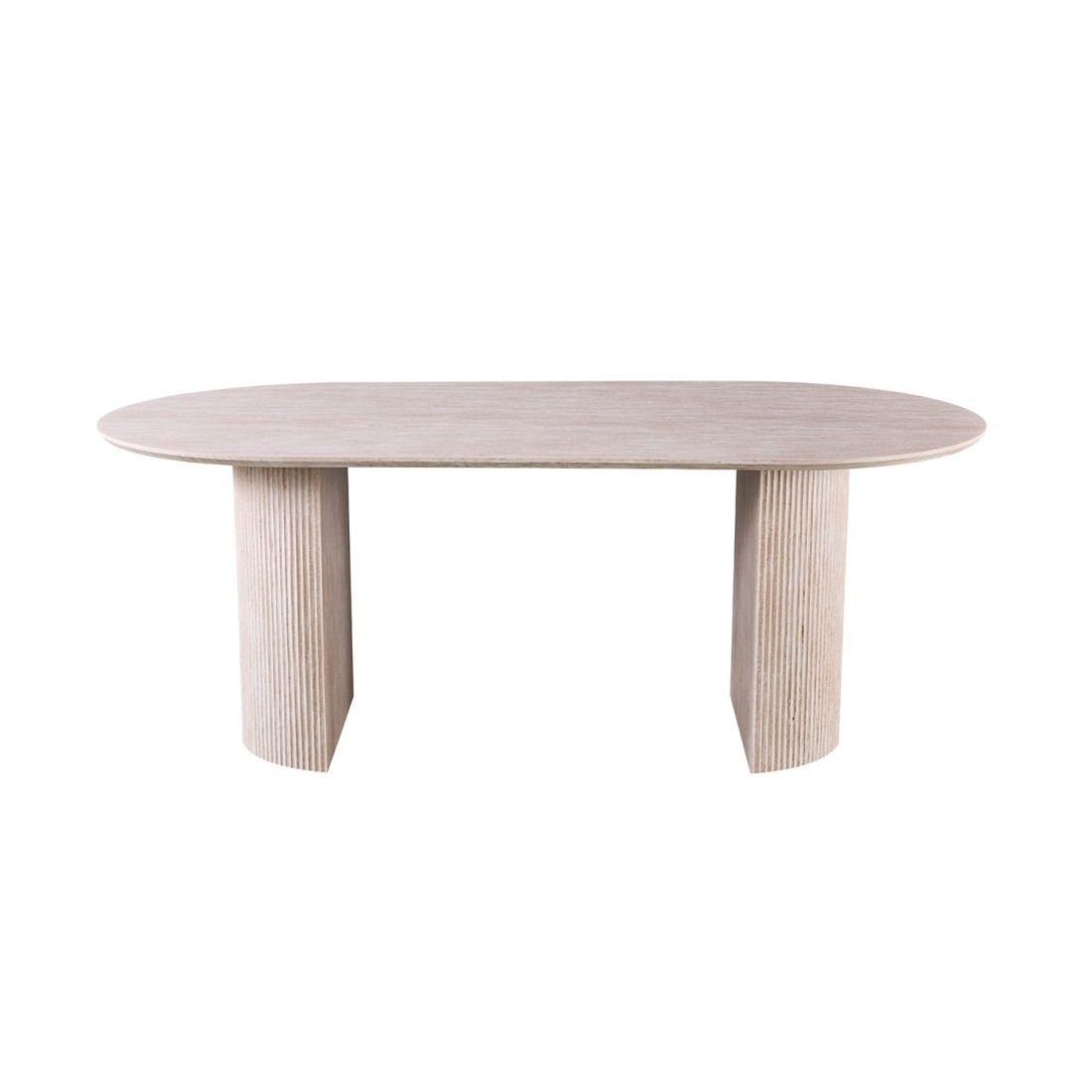 Table à manger VAGOS – 200x100 cm – Coloris travertin – Plateau MDF – Design contemporain élégant 