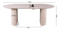 Table à manger VAGOS – 200x100 cm – Coloris travertin – Plateau MDF – Design contemporain élégant 