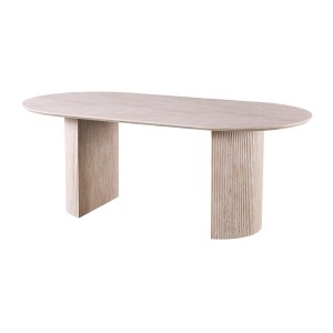 Table à manger VAGOS – 200x100 cm – Coloris travertin – Plateau MDF – Design contemporain élégant 