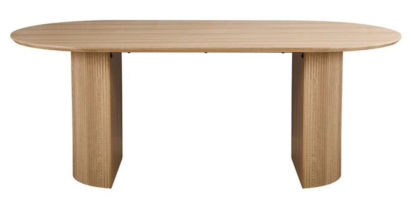 Table à manger VAGOS – 200x100 cm – Coloris chêne naturel – Plateau MDF 3D – Design contemporain et chaleureux 