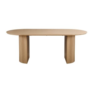 Table à manger VAGOS – 200x100 cm – Coloris chêne naturel – Plateau MDF 3D – Design contemporain et chaleureux 