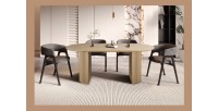 Table à manger VAGOS – 200x100 cm – Coloris chêne naturel – Plateau MDF 3D – Design contemporain et chaleureux 