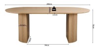 Table à manger VAGOS – 200x100 cm – Coloris chêne naturel – Plateau MDF 3D – Design contemporain et chaleureux 