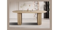 Table à manger VAGOS – 200x100 cm – Coloris chêne naturel – Plateau MDF 3D – Design contemporain et chaleureux 