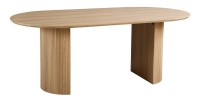 Table à manger VAGOS – 200x100 cm – Coloris chêne naturel – Plateau MDF 3D – Design contemporain et chaleureux 