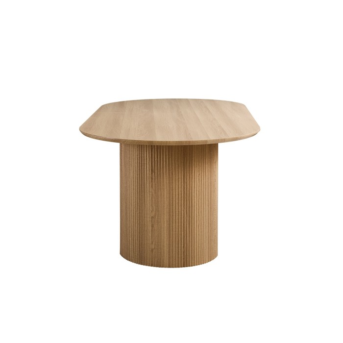Table à manger VAGOS – 200x100 cm – Coloris chêne naturel – Plateau MDF 3D – Design contemporain et chaleureux 