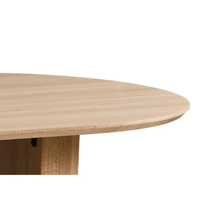 Table à manger VAGOS – 200x100 cm – Coloris chêne naturel – Plateau MDF 3D – Design contemporain et chaleureux 